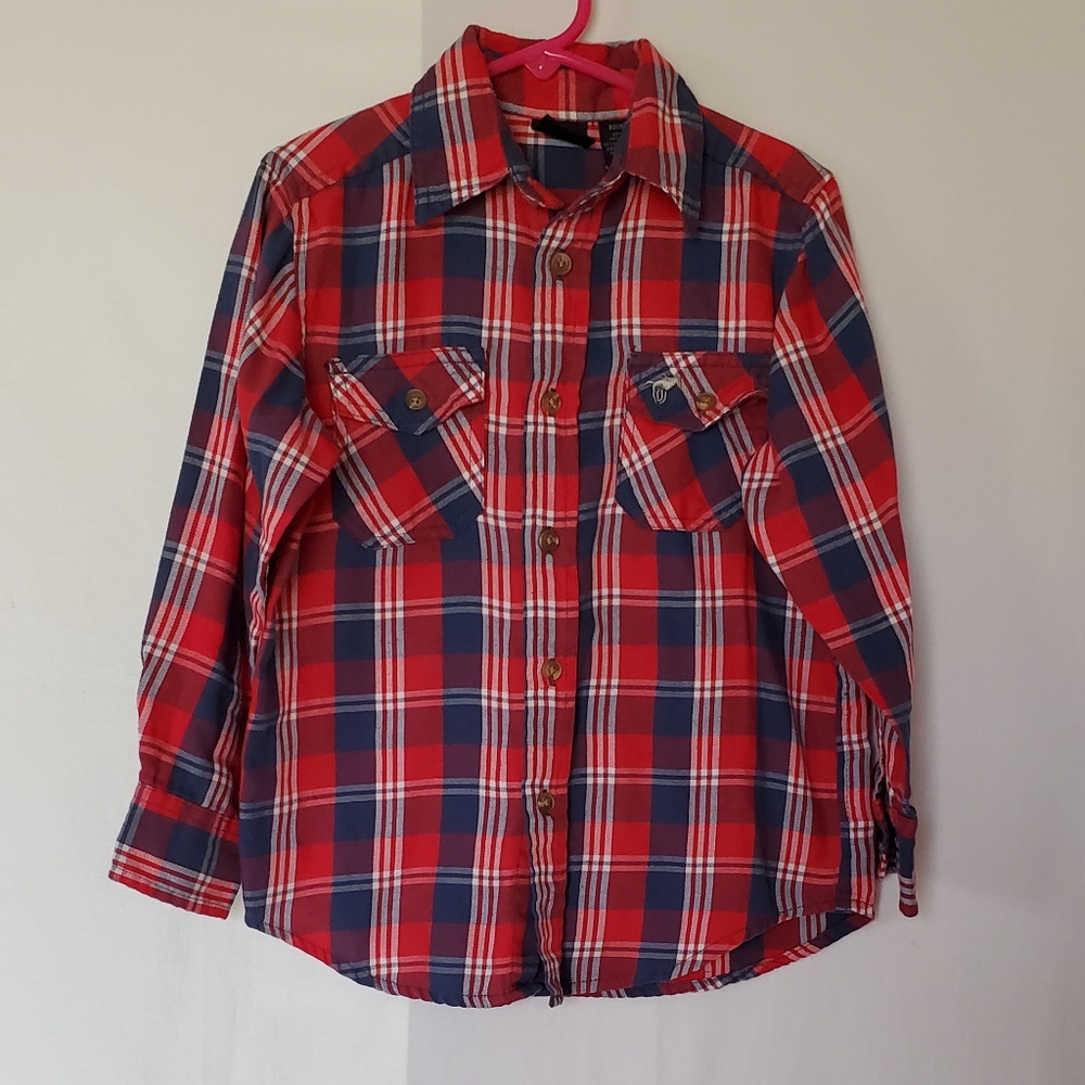 Wrangler Boys Plaid Flannel Size 4/5